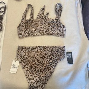 Faithful the brand new with tags leopard bikini size large